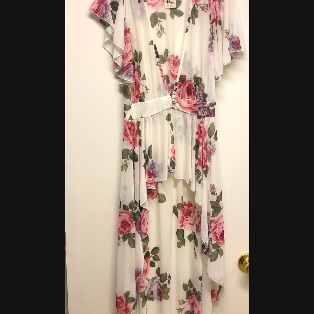 Sheer “Kimono” high-low